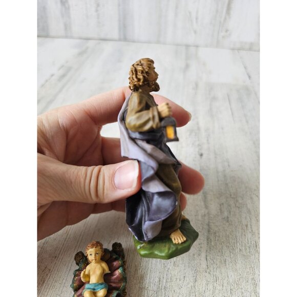 Dept 56 Nativity Joseph Jesus AS IS Xmas village crib manger - Picture 7 of 8